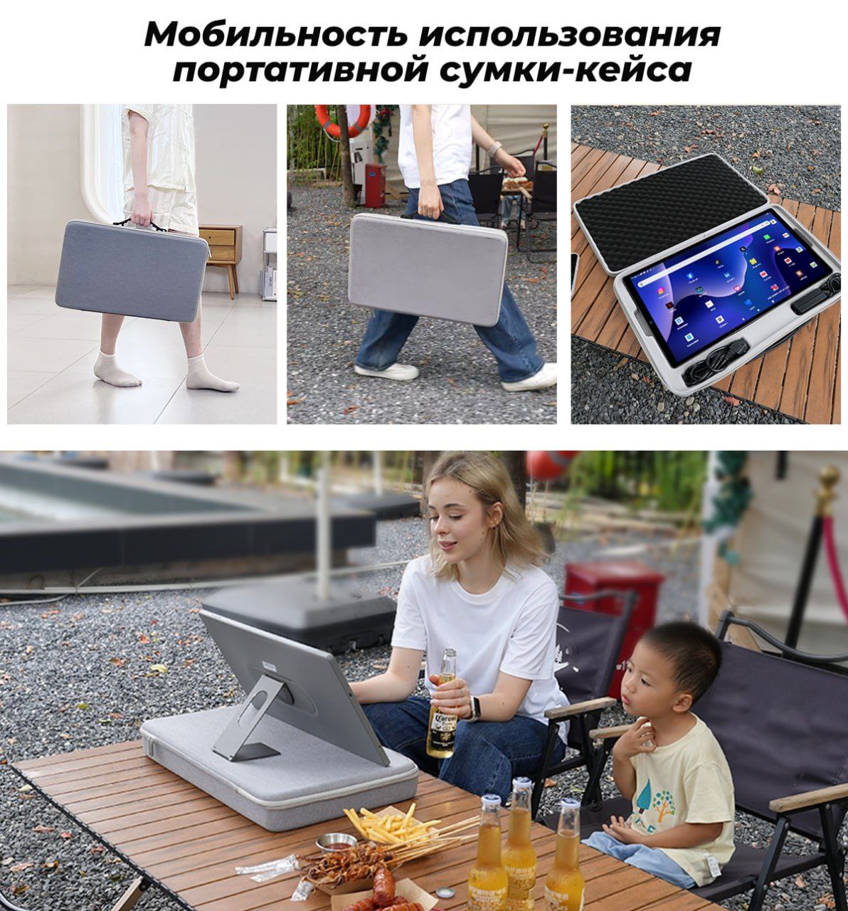 Портативный телевизор с сенсорным экраном  21.5" дюймов 6Gb/128Gb 