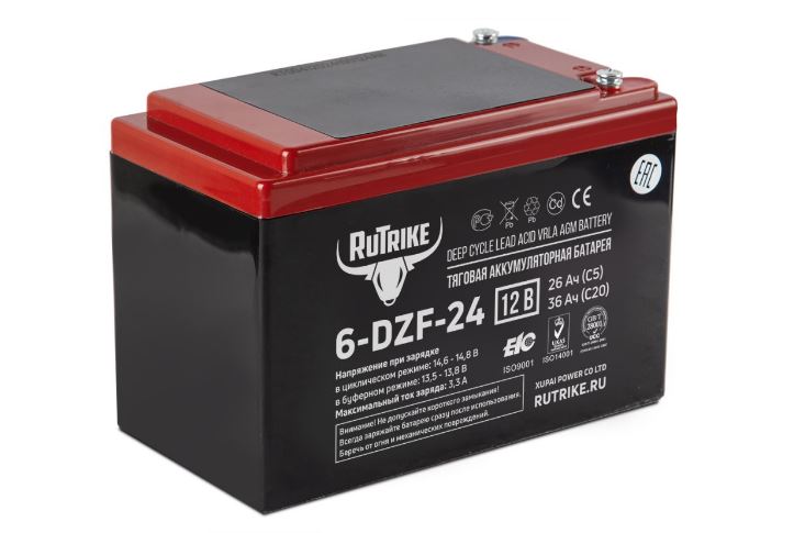 Тяговый аккумулятор RuTrike 6-DZF-24 (12V24A/H C2)