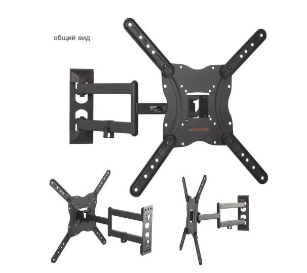Кронштейн для телевизора Arm Media LCD-404 new, 26-55", настенный, поворот и наклон, черный