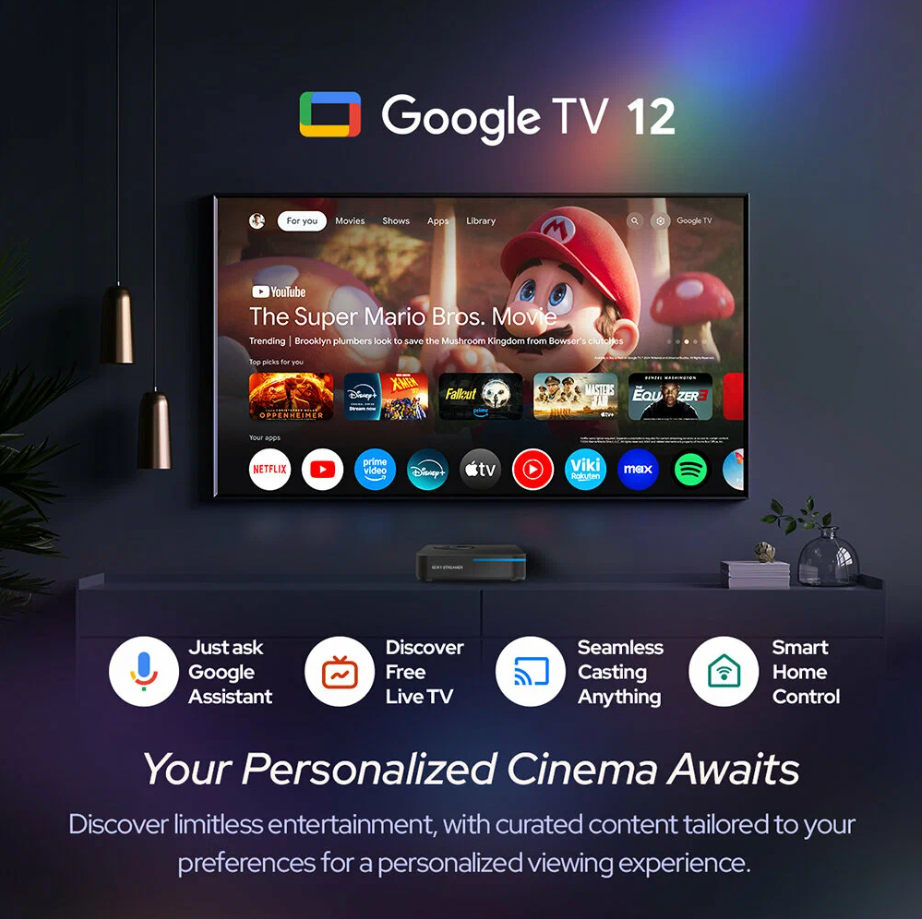 Медиаплеер RockTek GX1 UHD Google Android TV Box 4 ГБ 32 ГБ