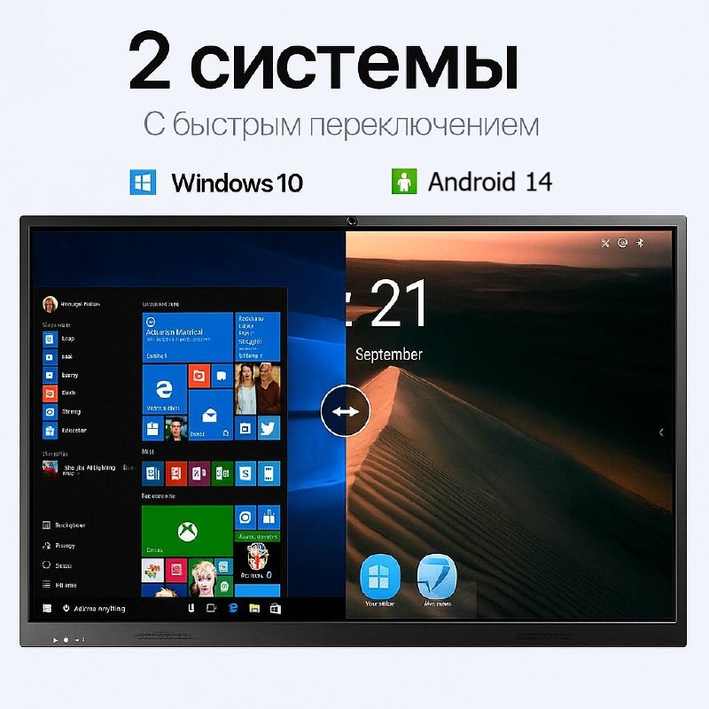 Интерактивная панель 65", UHD, 8/128 Гб,Android 14