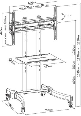 Напольная стойка для интерактивной панели