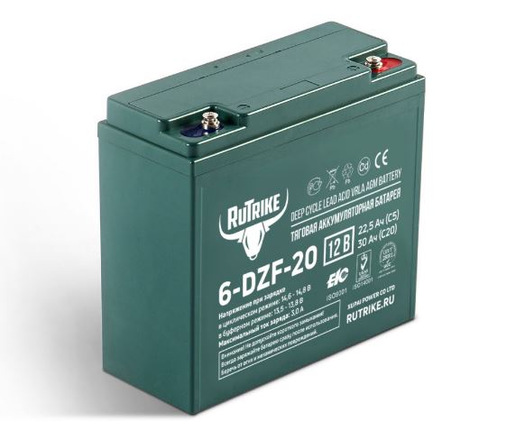 Тяговый аккумулятор RuTrike 6-DZF-20 (12V20A/H C2)