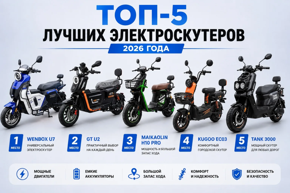 ТОП-5 лучших электроскутеров 2026 года: рейтинг мощных и надежных моделей