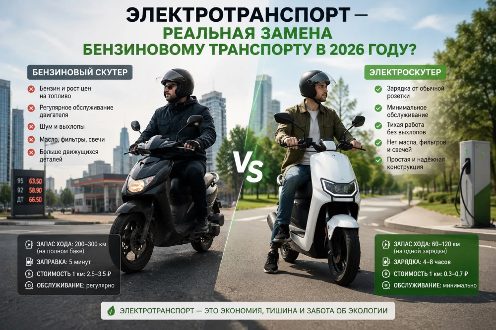 Электротранспорт — реальная замена бензиновому транспорту в 2026 году?
