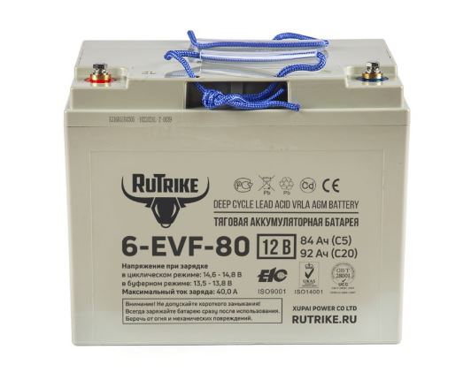 Тяговый аккумулятор RuTrike 6-EVF-80 (12V80A/H C3)